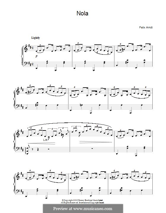 Nola: For piano by Felix Arndt