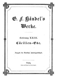 Ode for St. Cecilia's Day, HWV 76: Full score by Georg Friedrich Händel