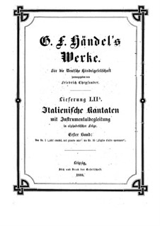 Italian Cantatas with Instrumental Accompaniment: Volume I by Georg Friedrich Händel