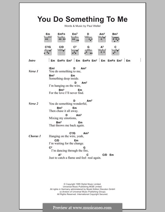 You Do Something to Me: Lyrics and chords by Paul Weller