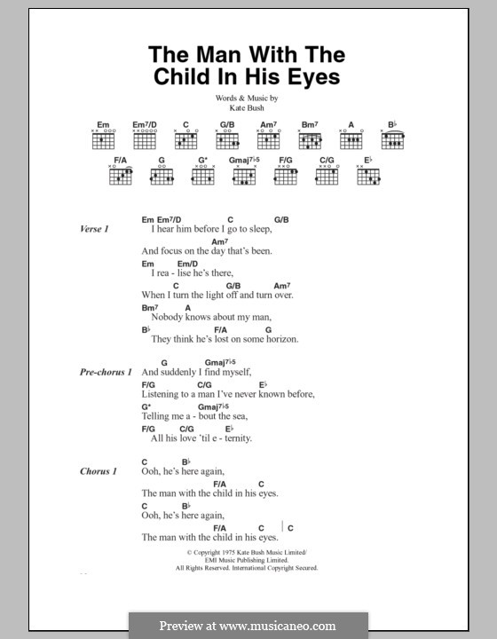 The Man with the Child in His Eyes: Lyrics and chords by Kate Bush