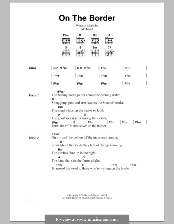 On the Border by A. Stewart sheet music on MusicaNeo