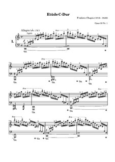 No.1 in C Major: For piano (with fingering) by Frédéric Chopin