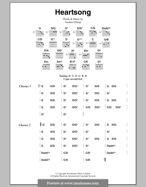 Heartsong: Lyrics and chords by Gordon Giltrap