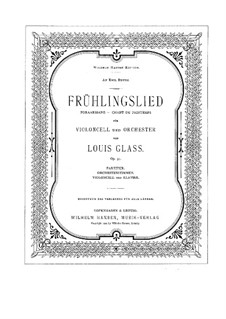 Foraarssang (Spring Song) for Cello and Orchestra, Op.31: Version for cello and piano by Louis Glass