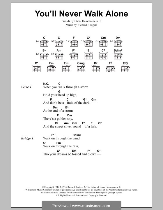 You'll Never Walk Alone (from Carousel): Lyrics and chords by Richard Rodgers