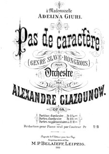 Pas de Caractère, Op.68: Arrangement for piano by Alexander Glazunov