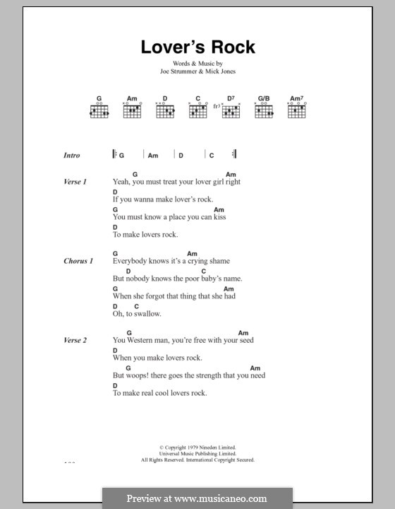 Lover's Rock (The Clash): Lyrics and chords by Joe Strummer, Mick Jones