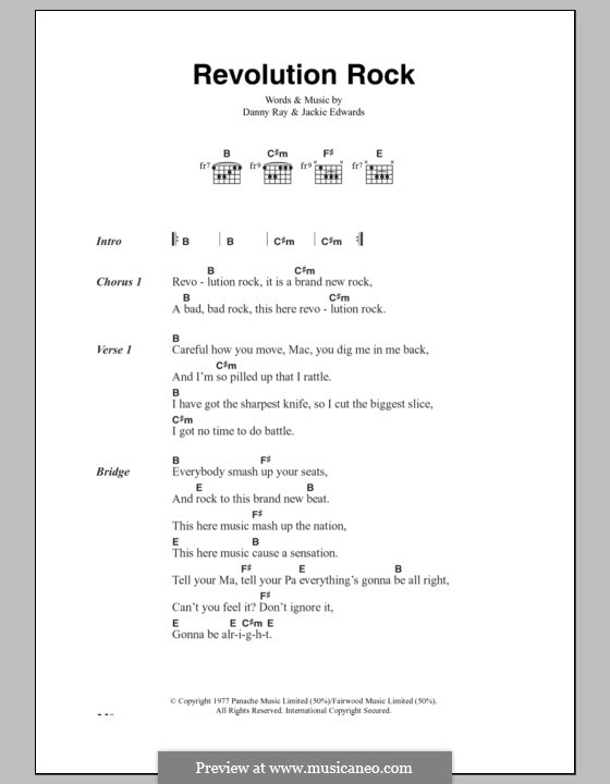 Revolution Rock (The Clash): Lyrics and chords by Danny Ray, Jack Edwards