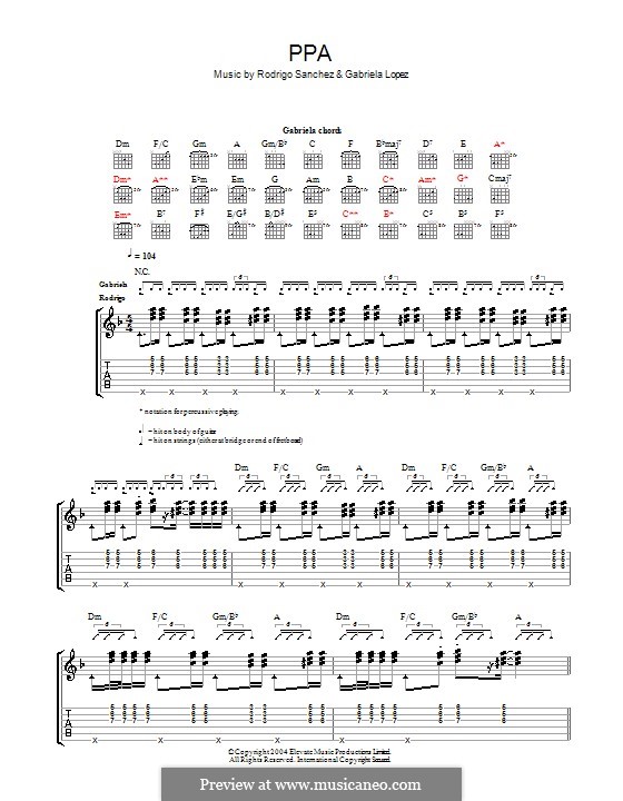 PPA: For guitar with tab by Gabriela Lopez, Rodrigo Sánchez