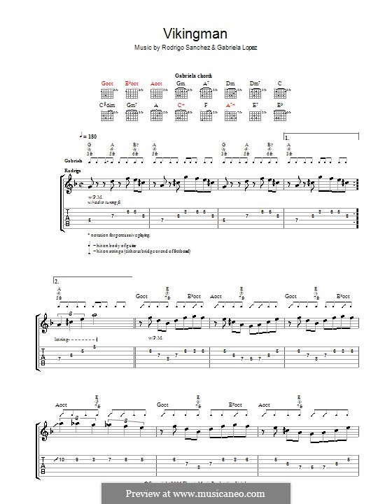 Vikingman: For guitar with tab by Gabriela Lopez, Rodrigo Sánchez