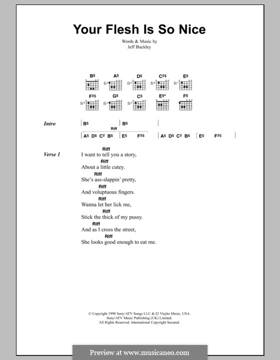 Your Flesh Is So Nice: Lyrics and chords by Jeff Buckley