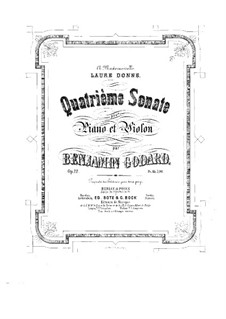 Sonata for Violin and Piano No.4, Op.12: Score, solo part by Benjamin Godard