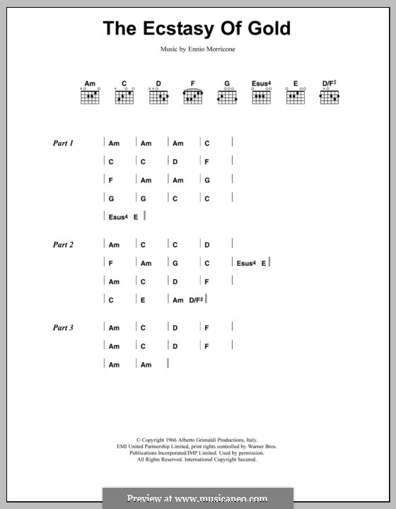 The Ecstasy of Gold (Metallica): Lyrics and chords by Ennio Morricone