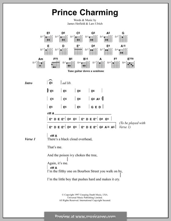 Prince Charming (Metallica): Lyrics and chords by James Hetfield, Lars Ulrich