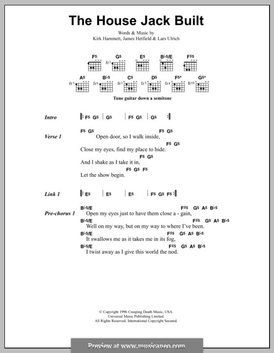 The House Jack Built (Metallica): Lyrics and chords by James Hetfield, Kirk Hammett, Lars Ulrich