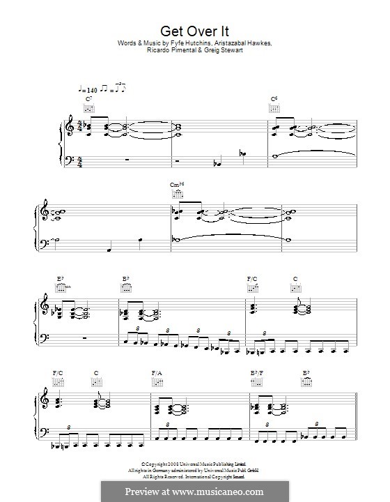 Get Over It (Guillemots): For voice and piano (or guitar) by Aristazabal Hawkes, Fyfe Hutchins, Greig Stewart, Ricardo Pimental