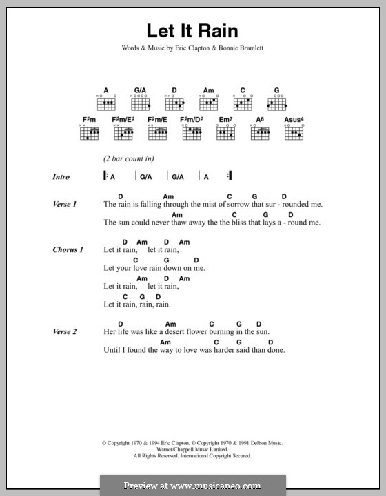 Let It Rain: Lyrics and chords by Bonnie Bramlett