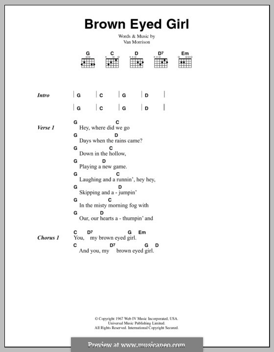 Vocal version: Lyrics and chords by Van Morrison