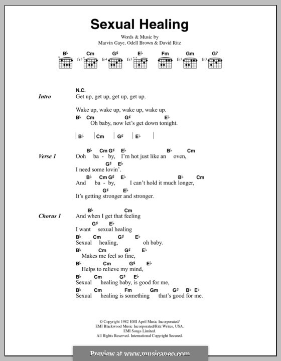 Sexual Healing (Marvin Gaye): Lyrics and chords by David Ritz, Odell Brown
