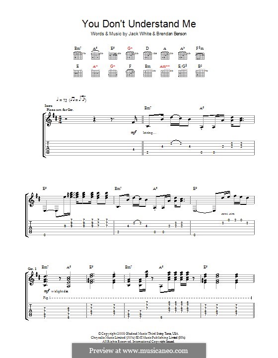 You Don't Understand Me (The Raconteurs): For guitar with tab by Brendan Benson, Jack White
