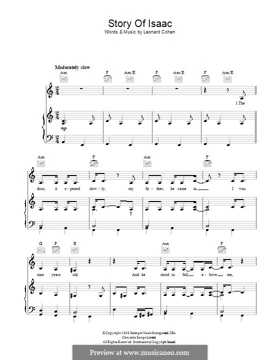 The Traitor Sheet Music, Leonard Cohen