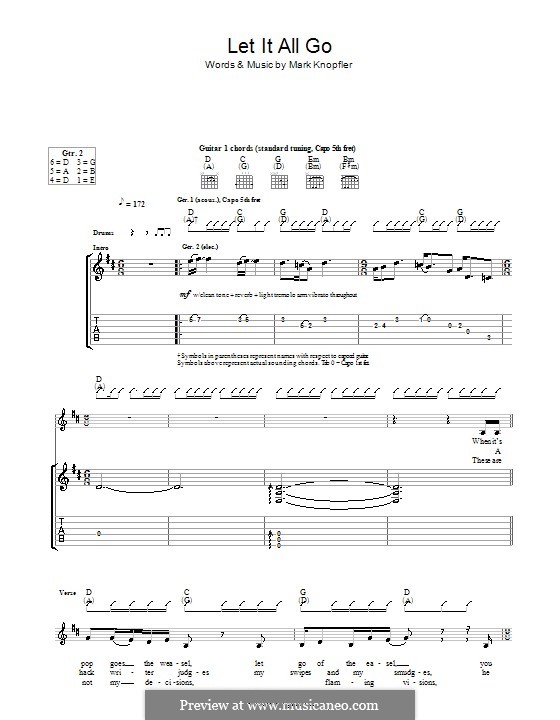 Let It All Go: For guitar with tab by Mark Knopfler