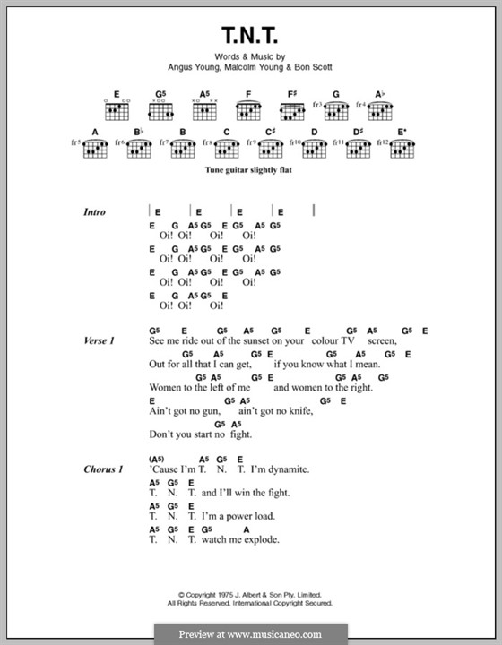 T.N.T. (AC/DC): Lyrics and chords by Angus Young, Bon Scott, Malcolm Young