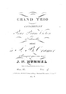 Piano Trio No.6 in E Major, Op.83: Parts by Johann Nepomuk Hummel