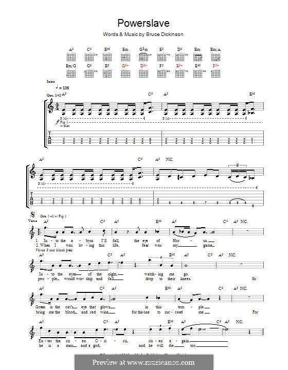 Powerslave (Iron Maiden) by B. Dickinson - sheet music on MusicaNeo