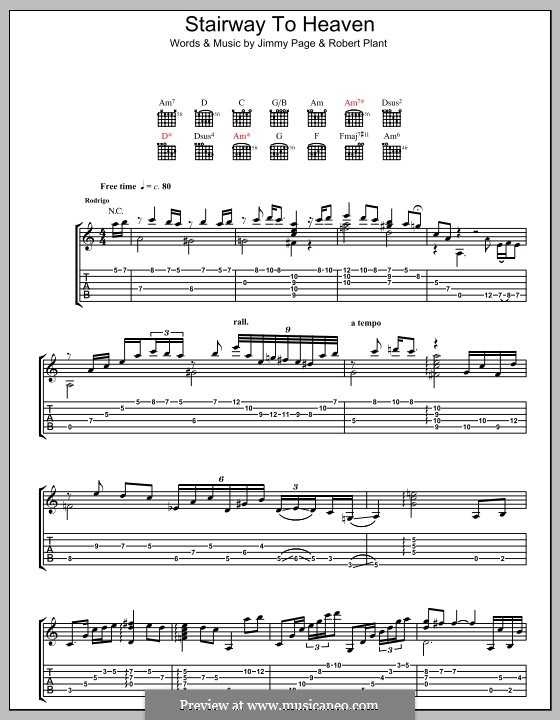 Stairway to Heaven (Led Zeppelin): For guitar with tab by Jimmy Page, Robert Plant