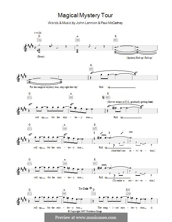 beatles magical mystery tour chords