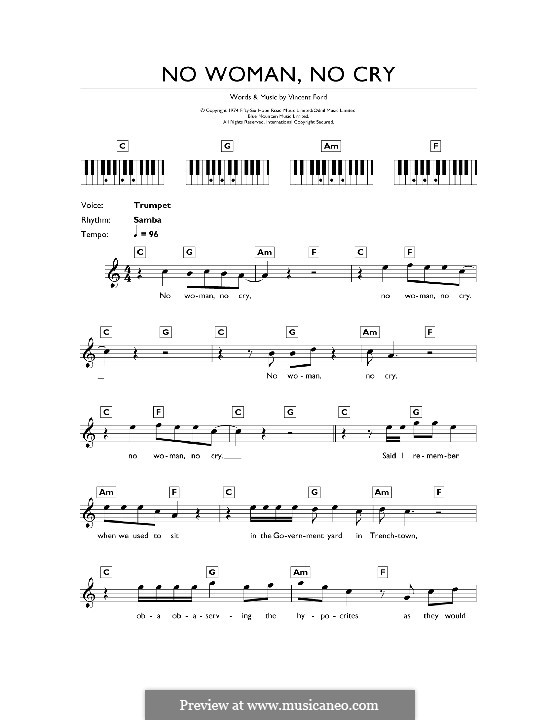 Bob Marley - No Woman No Cry atStanton's Sheet Music