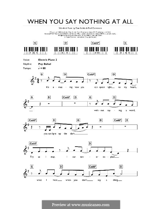 When You Say Nothing at All (Alison Krauss & Union Station): For keyboard by Don Schlitz, Paul Overstreet