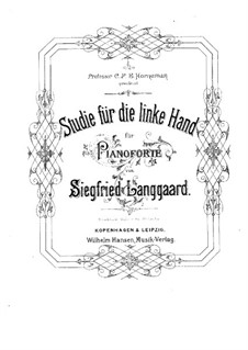 Etude for the Left Hand: For piano by Siegfried Langgaard