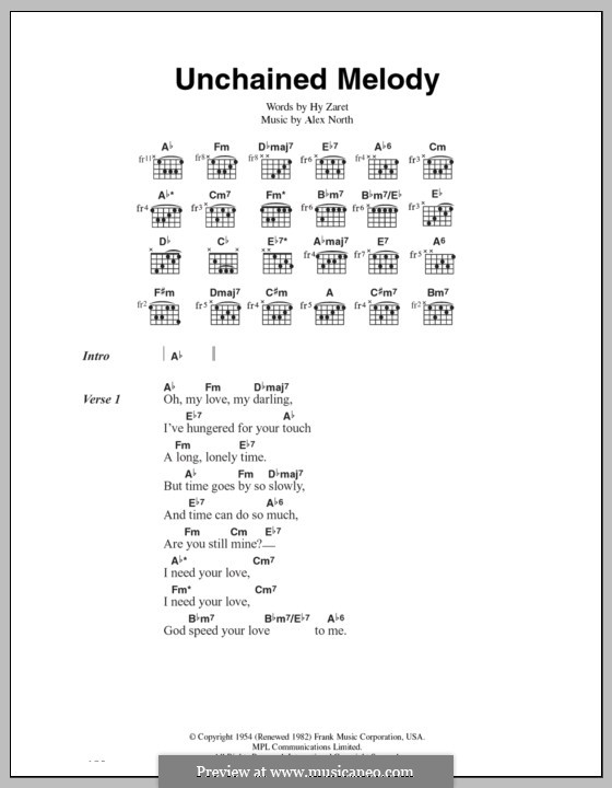 Vocal version: Lyrics and chords by Alex North