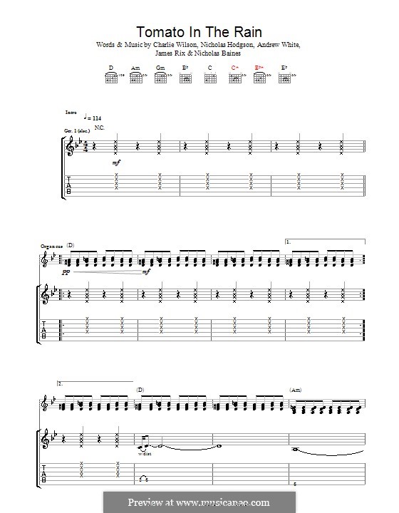 Tomato in the Rain (Kaiser Chiefs): For guitar with tab by Andrew White, James Rix, Nicholas Baines, Nicholas Hodgson, Charles Wilson