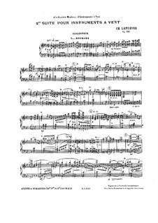 Suite for Winds No.2, Op.122: Piano score by Charles Lefebvre