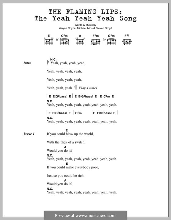 The Yeah Yeah Yeah Song (The Flaming Lips) by M. Ivins, S. Drozd, W
