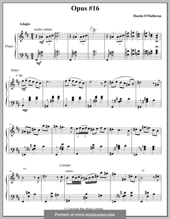 Opus 16: For piano by Dustin O'Halloran