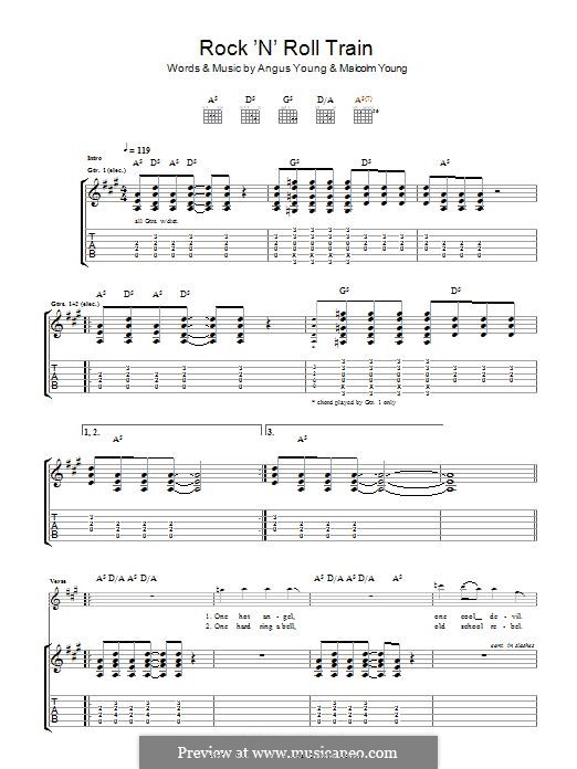 Rock 'n' Roll Train (AC/DC): For guitar with tab by Angus Young, Malcolm Young