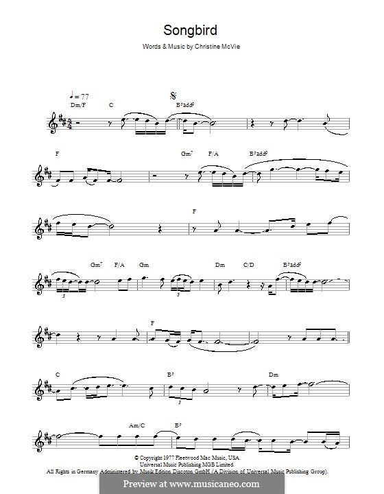 Songbird alto sax sheet music hotsell