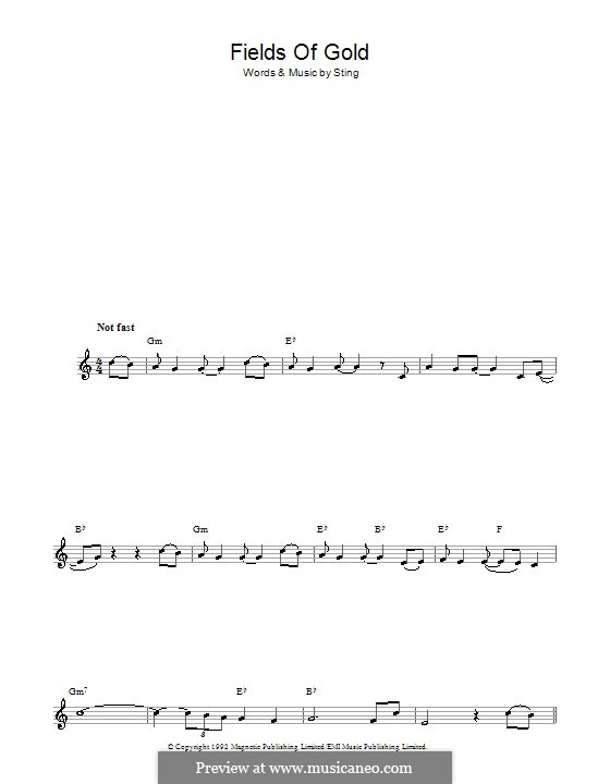 Fields of Gold: For clarinet by Sting