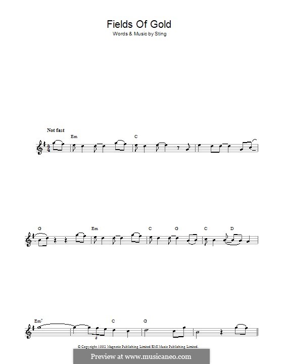 Fields of Gold: For flute by Sting