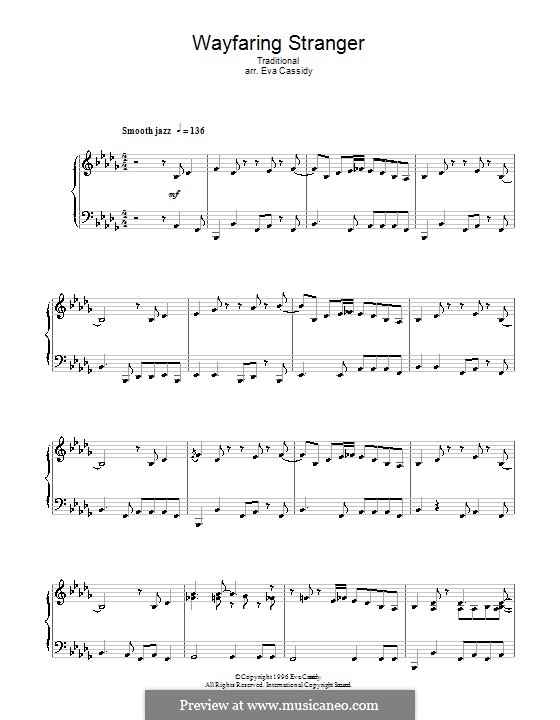 Wayfaring Stranger: For piano (B Flat Minor) by folklore