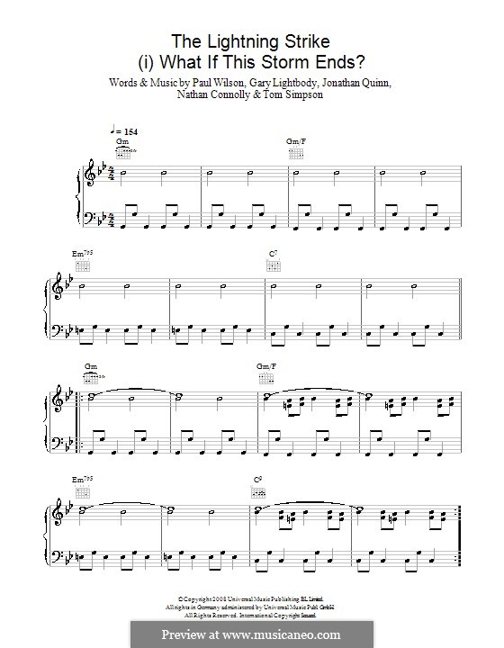 The Lightning Strike (Snow Patrol): For voice and piano (or guitar) by Gary Lightbody, Jonathan Quinn, Nathan Connolly, Paul Wilson, Tom Simpson