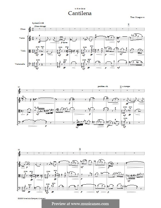 Cantilena for Oboe and Strings: Cantilena for Oboe and Strings by Thea Musgrave