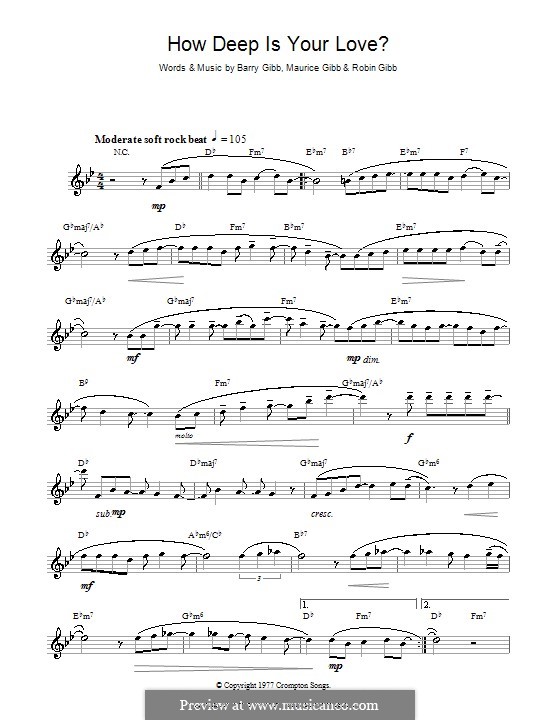 🎼 How deep is your love - 2585 - Bee Gees - Tutorial Partitura