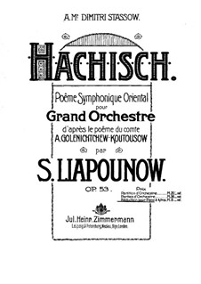 Symphonic Poem 'Hashish', Op.53: For piano four hands by Sergei Lyapunov