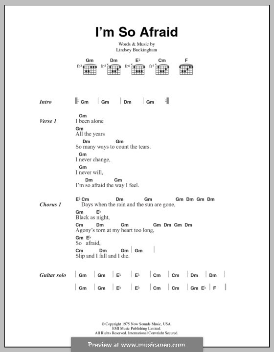 I'm So Afraid (Fleetwood Mac): Lyrics and chords by Lindsey Buckingham